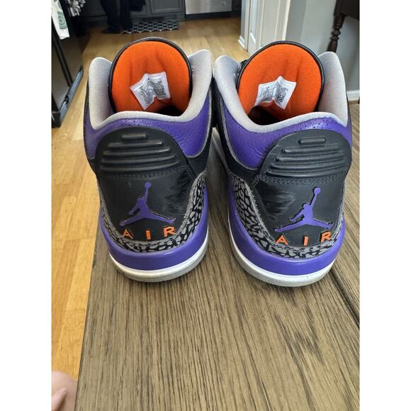 Air Jordan 3 Retro Court Purple Men’s Size 9 OG СТ8532-050 Some Wear No Box GUC - Picture 2 of 10